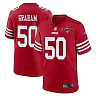 Zennovawear Jalen Graham 50 San Francisco 49ers NFC Champions Patch Game Men Jersey - Scarlet
