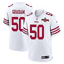 Zennovawear Jalen Graham 50 San Francisco 49ers NFC Champions Patch Game Men Jersey - White