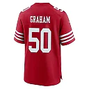 Zennovawear Jalen Graham 50 San Francisco 49ers NFC Champions Patch Game Men Jersey - Scarlet