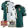 Zennovawear Jalen Hurts 1 Philadelphia Eagles LII-LIX Super Bowl Champions Vapor Limited Gold Jersey - Split