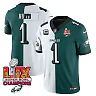 Zennovawear Jalen Hurts 1 Philadelphia Eagles Super Bowl LIX Champions Gold Vapor Limited Jersey - Split