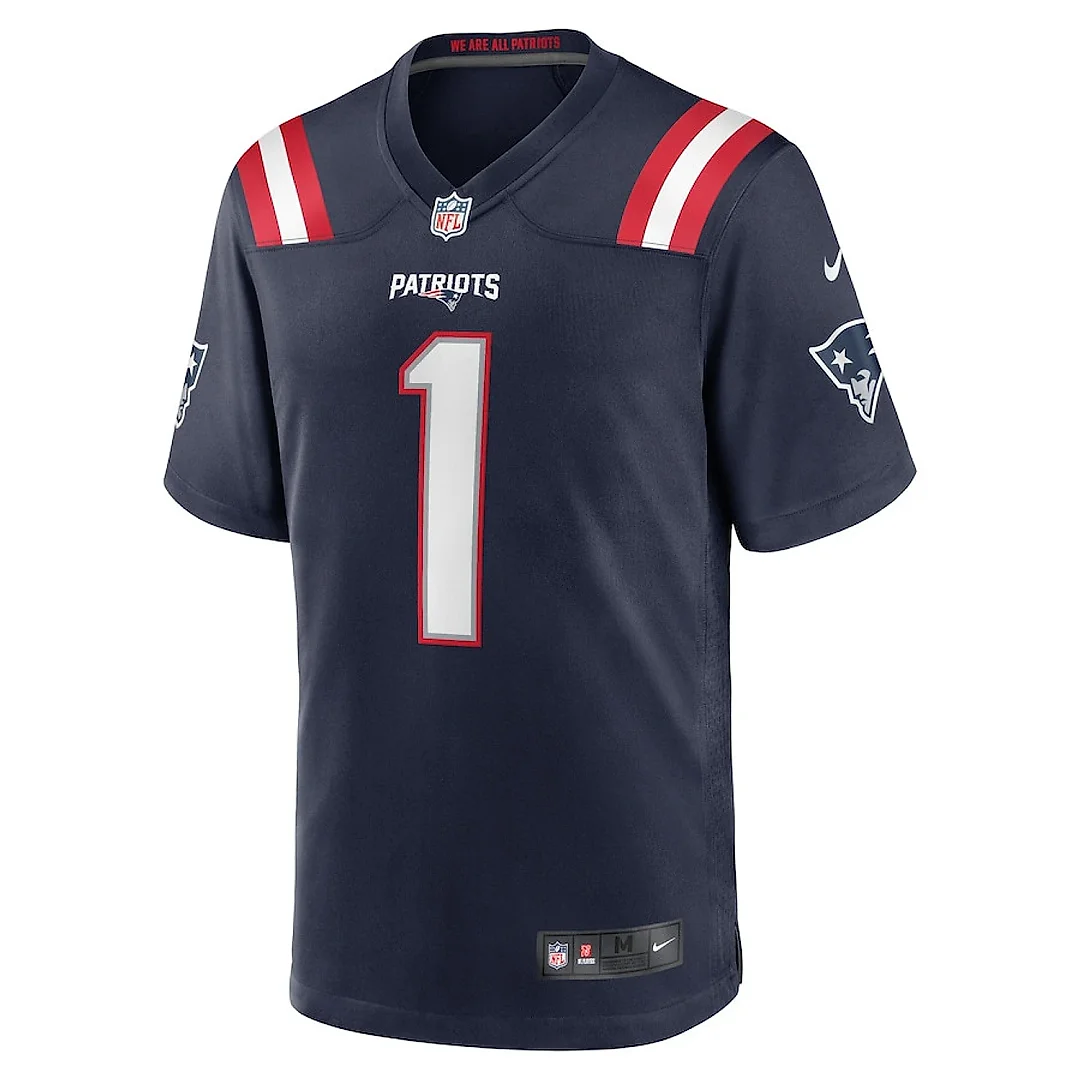 Zennovawear Ja'Lynn Polk 1 New England Patriots Team Game Men Jersey - Navy