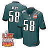 Zennovawear Jalyx Hunt 58 Philadelphia Eagles Super Bowl LIX Champions Patch Game Men Jersey - Midnight Green