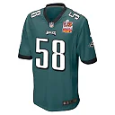 Zennovawear Jalyx Hunt 58 Philadelphia Eagles Super Bowl LIX Champions Patch Game Men Jersey - Midnight Green