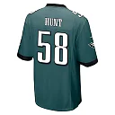Zennovawear Jalyx Hunt 58 Philadelphia Eagles Super Bowl LIX New Orleans Patch Game Men Jersey - Midnight Green