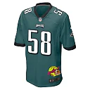 Zennovawear Jalyx Hunt 58 Philadelphia Eagles Super Bowl LIX New Orleans Patch Game Men Jersey - Midnight Green