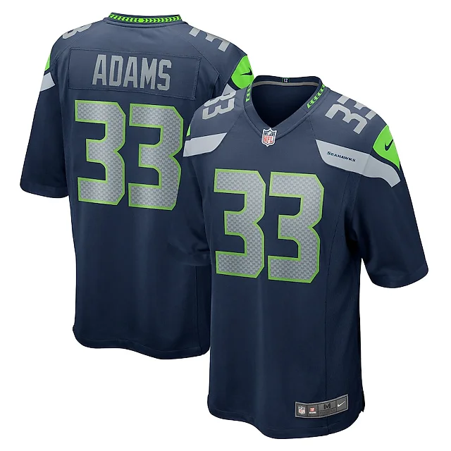 Zennovawear Jamal Adams 33 Seattle Seahawks Men Game Team Jersey - College Navy
