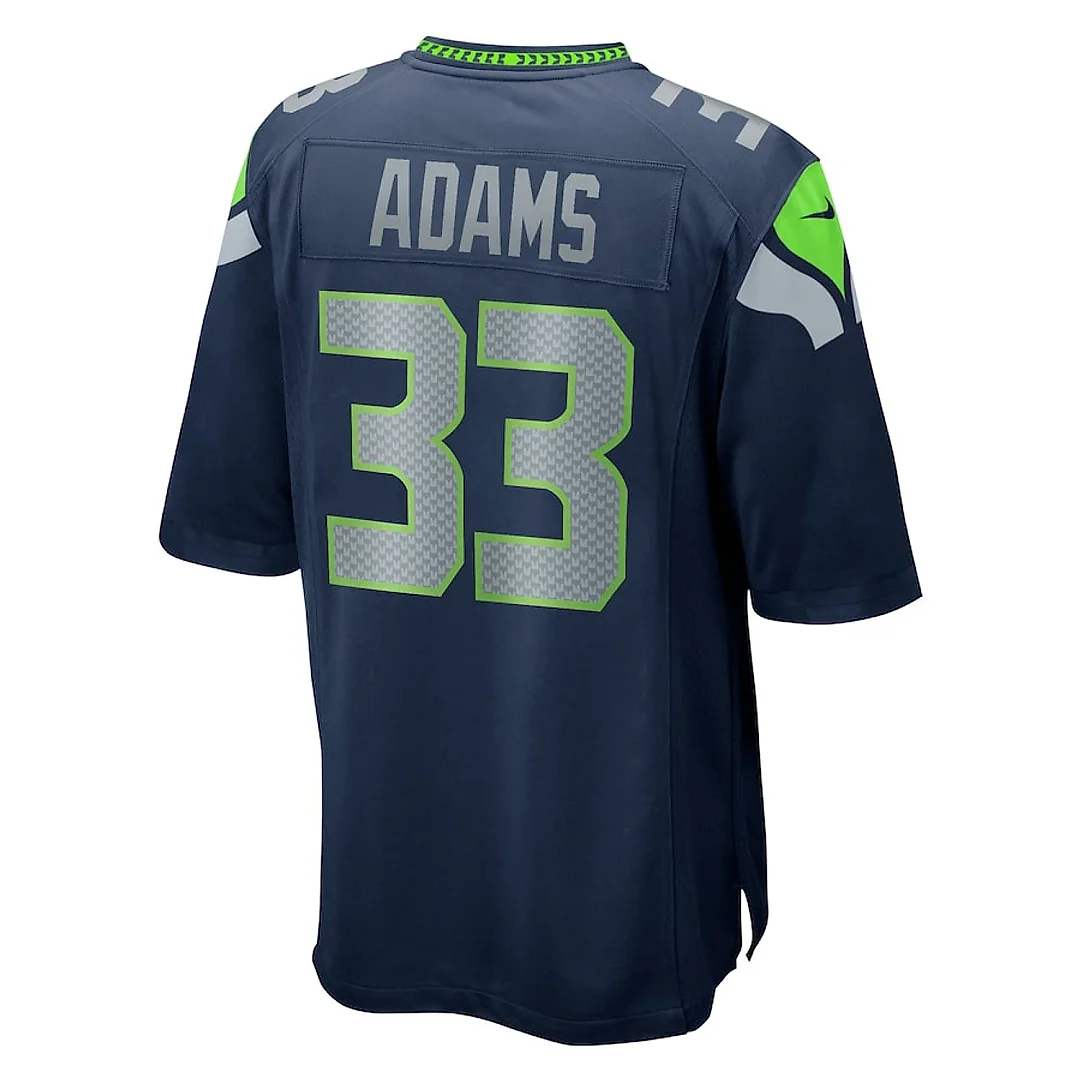 Zennovawear Jamal Adams 33 Seattle Seahawks Men Game Team Jersey - College Navy