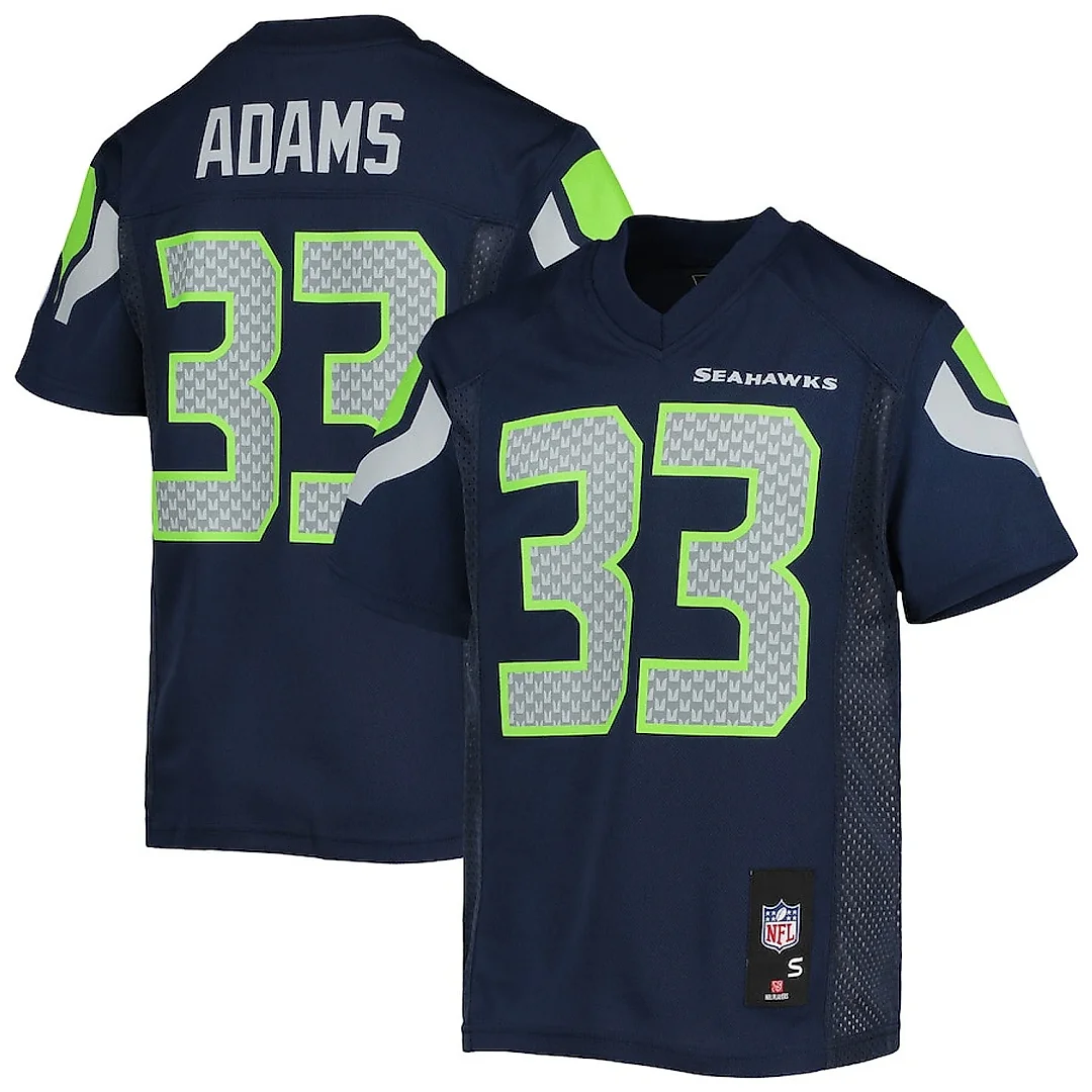 Zennovawear Jamal Adams 33 Seattle Seahawks YOUTH Jersey - College Navy