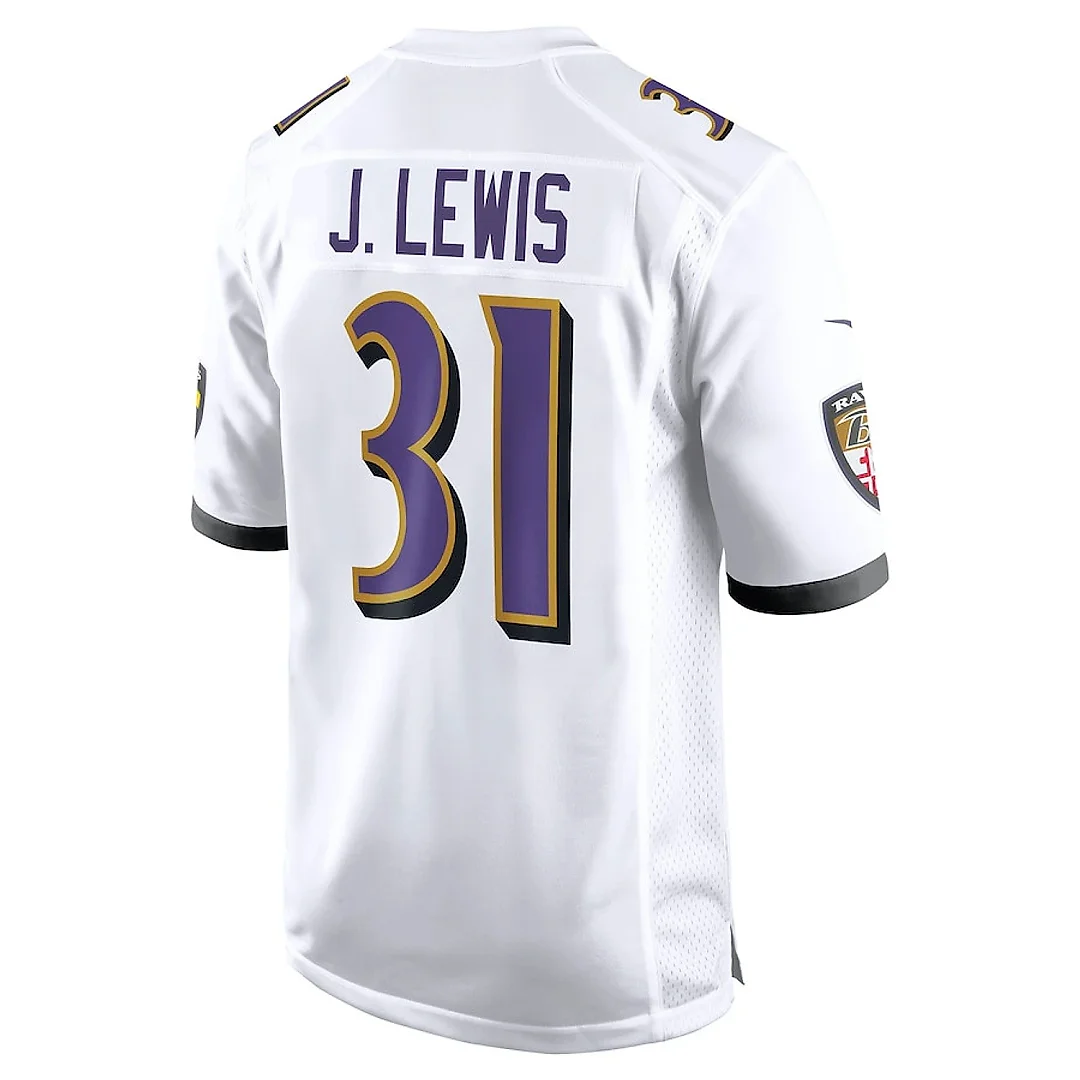 Zennovawear Jamal Lewis 31 Baltimore Ravens Men Retired Game Jersey - White