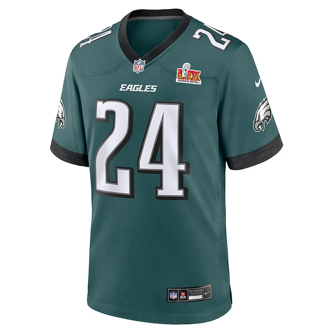 Zennovawear James Bradberry IV 24 Philadelphia Eagles Super Bowl LIX YOUTH Jersey - Midnight Green