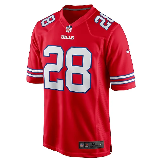 Zennovawear James Cook 28 Buffalo Bills Men Alternate Game Jersey - Red