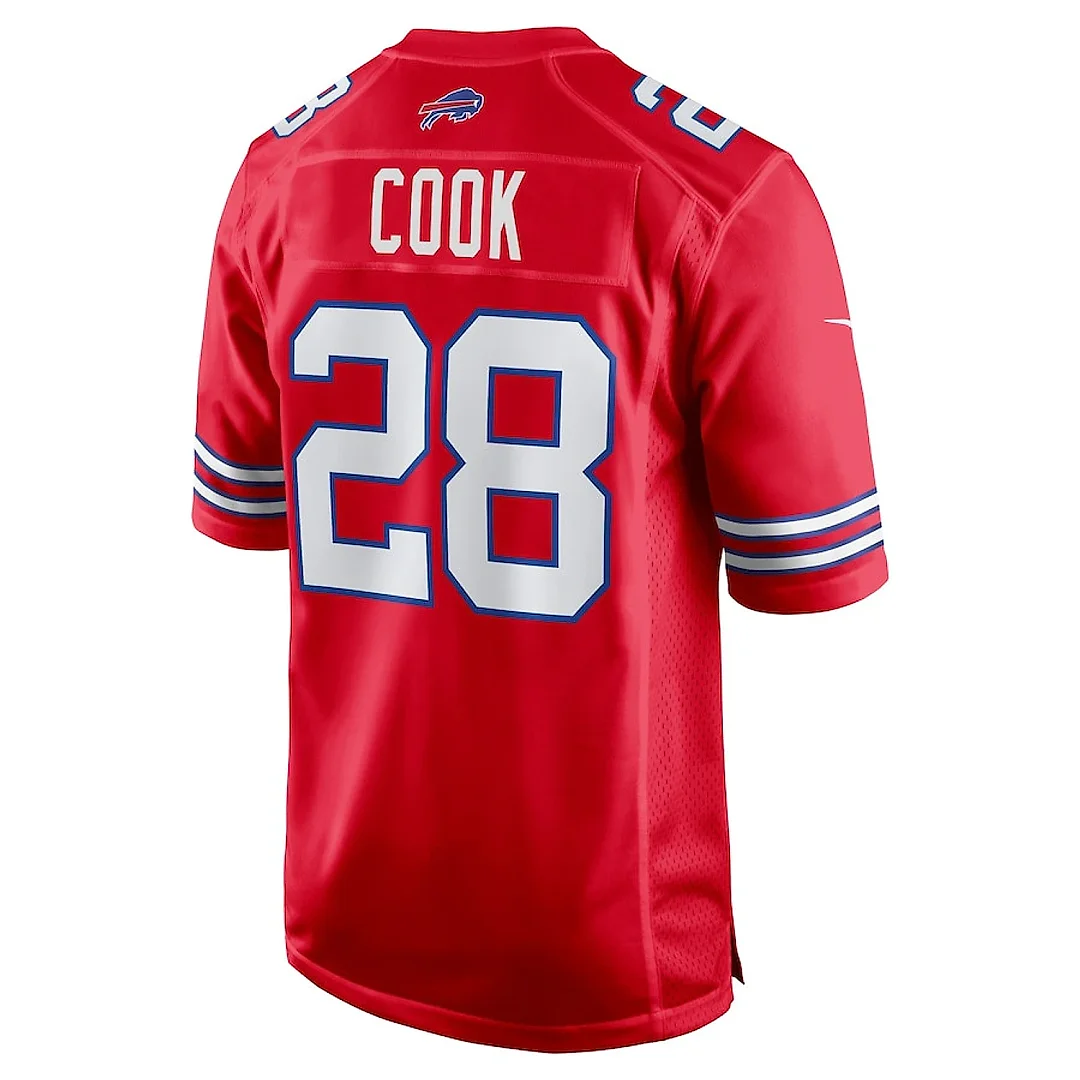 Zennovawear James Cook 28 Buffalo Bills Men Alternate Game Jersey - Red