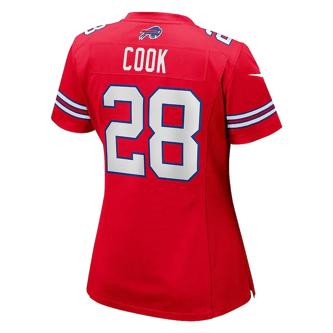 Zennovawear James Cook 28 Buffalo Bills Women Game Jersey - Red