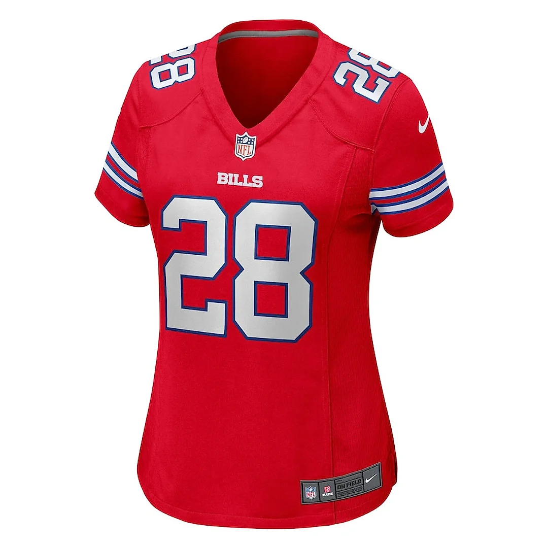 Zennovawear James Cook 28 Buffalo Bills Women Game Jersey - Red