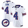 Zennovawear James Cook 4 Buffalo Bills 50th Charging Logo Patch Game Men Jersey - White