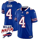 Zennovawear James Cook 4 Buffalo Bills Bills Mafia Patch Game Men Jersey - Royal