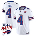 Zennovawear James Cook 4 Buffalo Bills Bills Mafia Patch Game Men Jersey - White