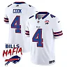 Zennovawear James Cook 4 Buffalo Bills Bills Mafia Patch Game Men Jersey - White