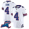 Zennovawear James Cook 4 Buffalo Bills New York Patch Game Men Jersey - White