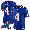 Zennovawear James Cook 4 Buffalo Bills New York Patch Game Men Jersey - Royal
