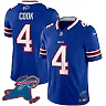 Zennovawear James Cook 4 Buffalo Bills New York Patch Game Men Jersey - Royal