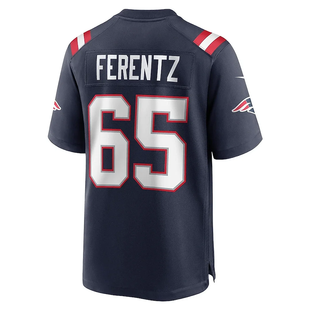 Zennovawear James Ferentz 65 New England Patriots Men Game Jersey - Navy