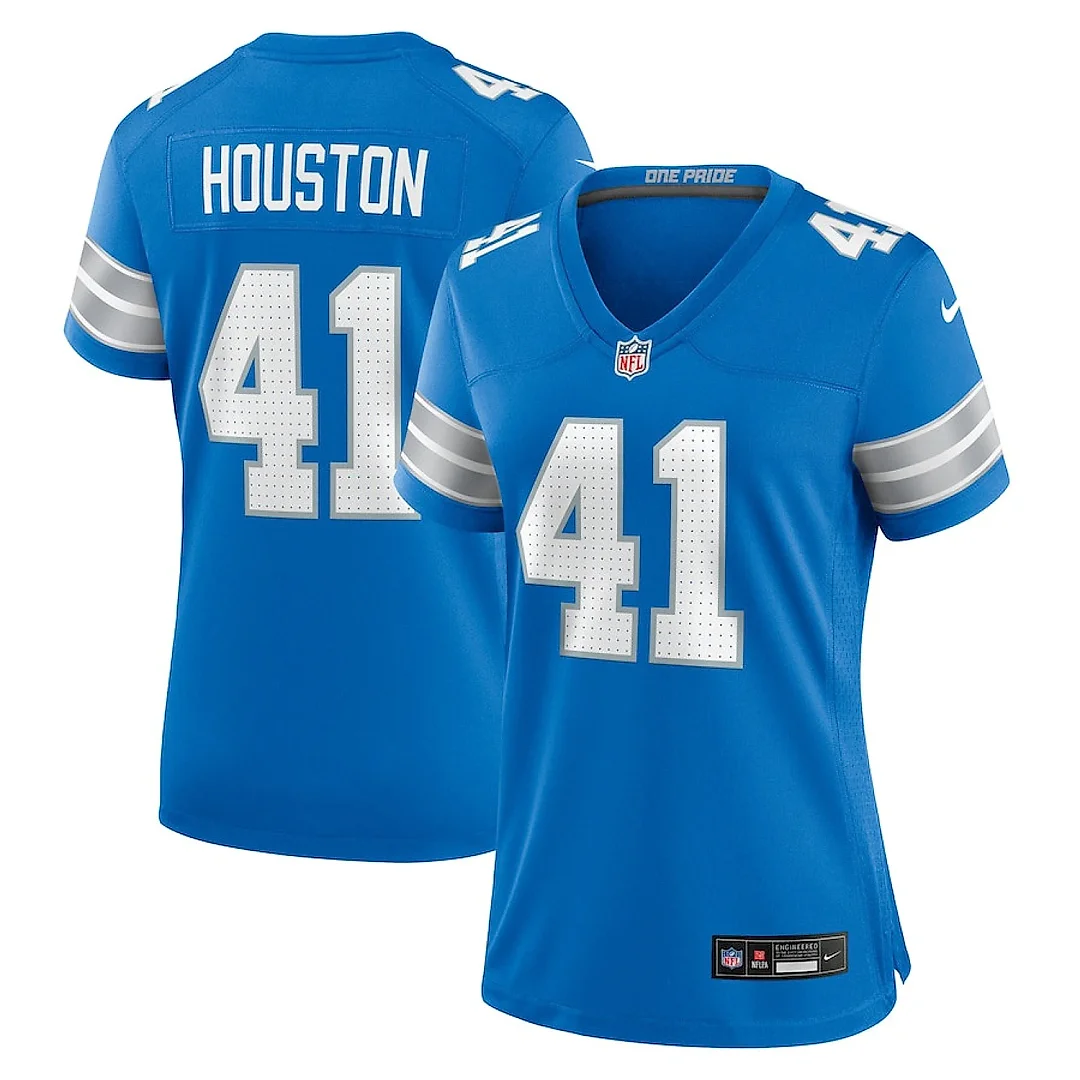 Zennovawear James Houston 41 Detroit Lions Women's Team Game Jersey - Blue