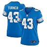 Zennovawear James Turner 43 Detroit Lions Women's Game Jersey - Blue
