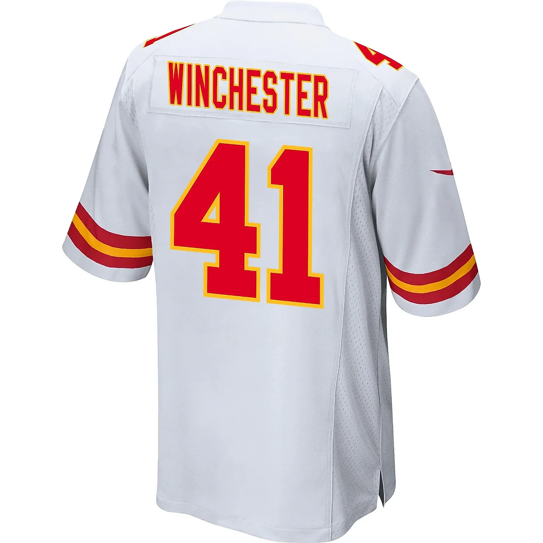 Zennovawear James Winchester 41 Kansas City Chiefs AFC Champions Patch Game Men Jersey - White