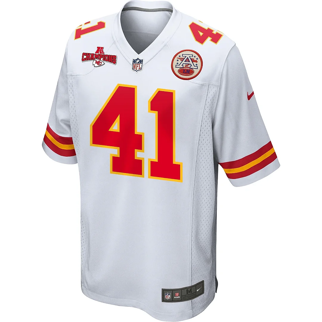 Zennovawear James Winchester 41 Kansas City Chiefs AFC Champions Patch Game Men Jersey - White