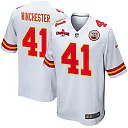 Zennovawear James Winchester 41 Kansas City Chiefs AFC Champions Patch Game Men Jersey - White