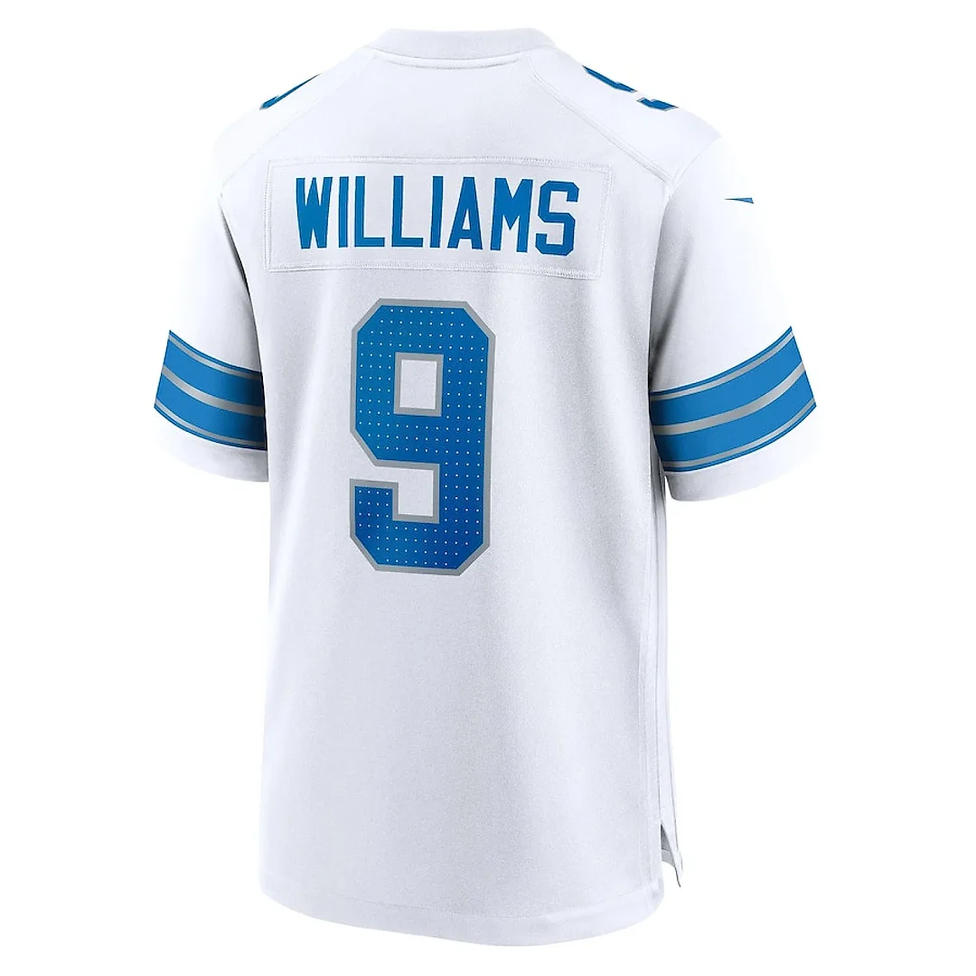 Zennovawear Jameson Williams 9 Detroit Lions White Game Men Jersey - White