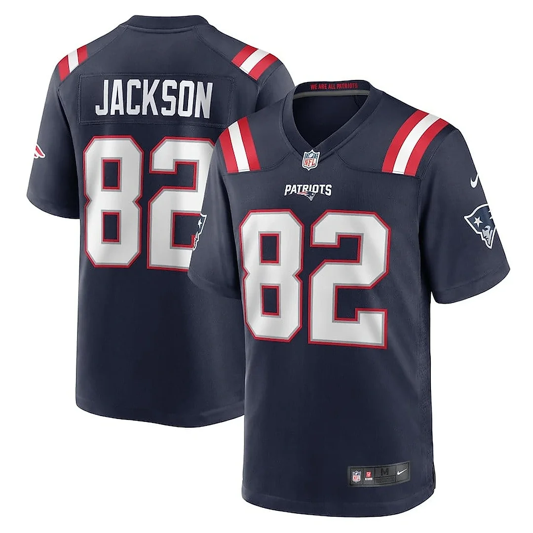 Zennovawear JaQuae Jackson 82 New England Patriots Game Men Jersey - Navy