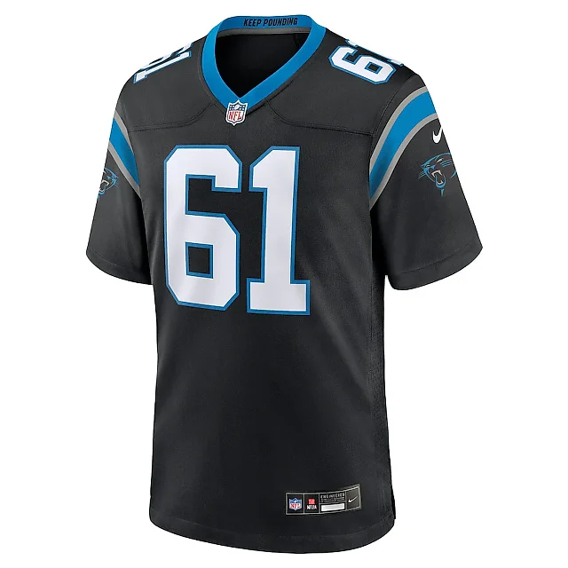 Zennovawear Jarrett Kingston 61 Carolina Panthers Game Men Jersey - Black