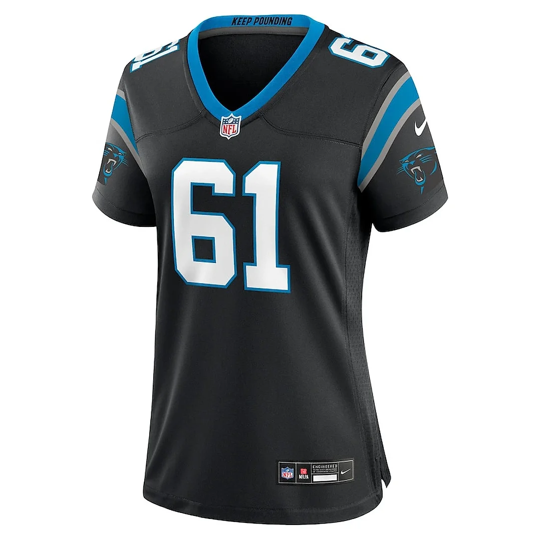 Zennovawear Jarrett Kingston 61 Carolina Panthers Women's Game Jersey - Black