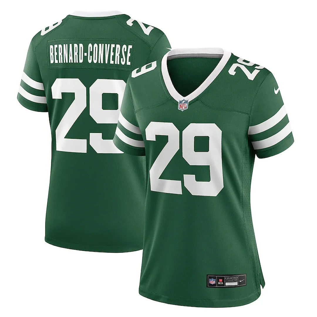 Zennovawear Jarrick Bernard 29 New York Jets Women's Team Game Jersey - Legacy Green