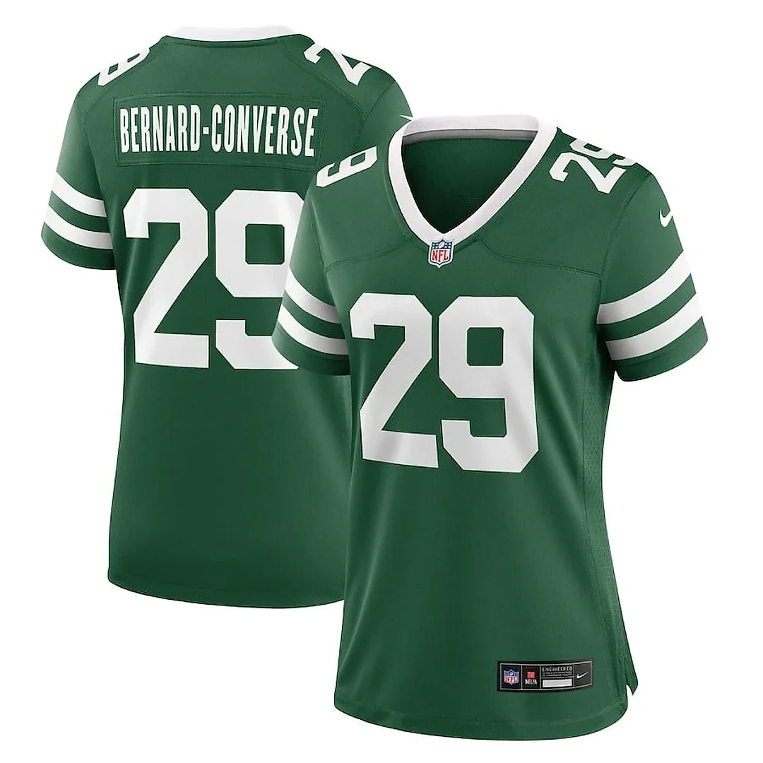 Zennovawear Jarrick Bernard-Converse 29 New York Jets Women's Team Game Jersey - Legacy Green