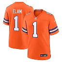 Zennovawear Jason Elam 1 Denver Broncos Mile High Collection 1977 Throwback Retired Player Game Men Jersey - Orange