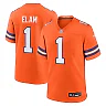 Zennovawear Jason Elam 1 Denver Broncos Mile High Collection 1977 Throwback Retired Player Game Men Jersey - Orange