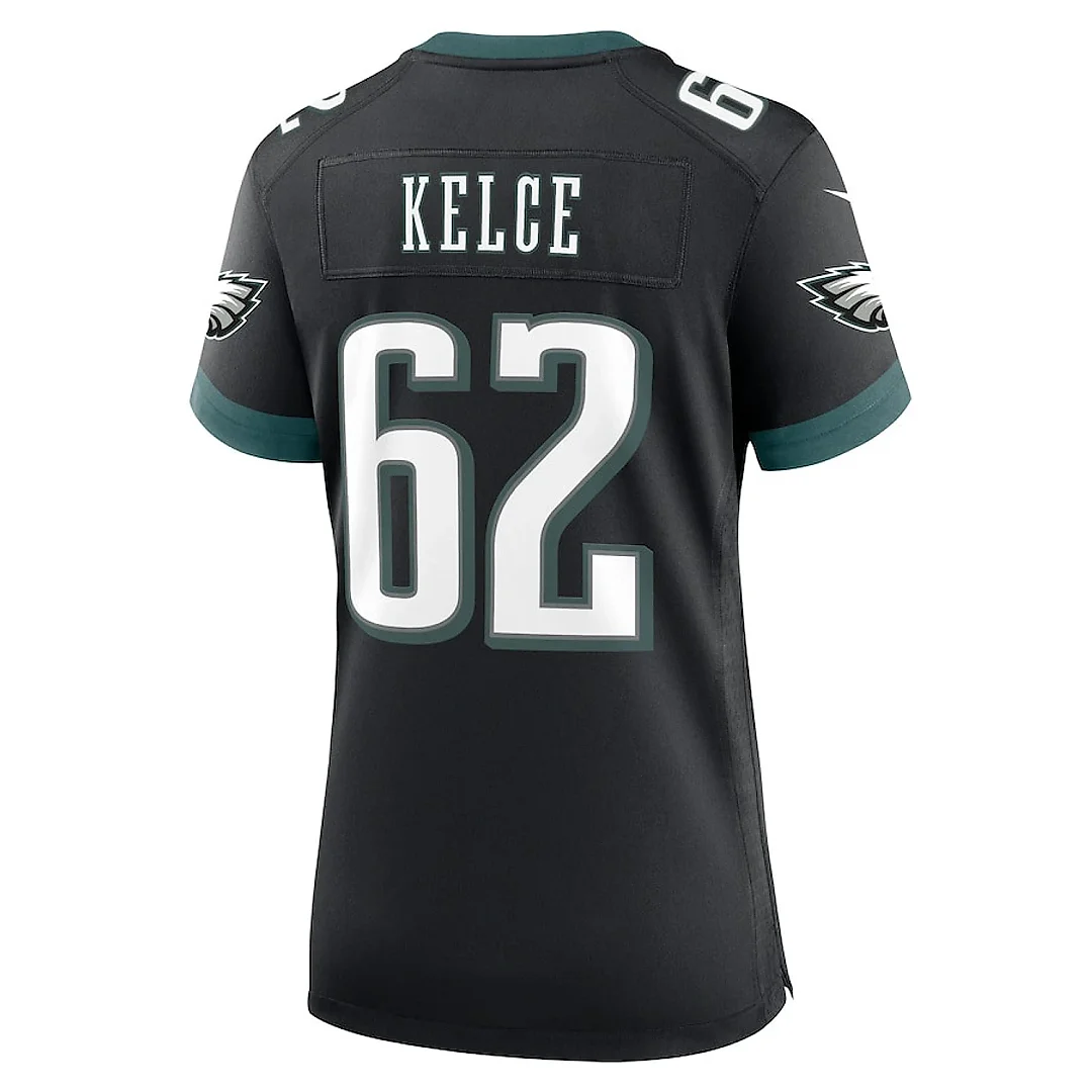 Zennovawear Jason Kelce 62 Philadelphia Eagles Alternate Game Women Jersey - Black