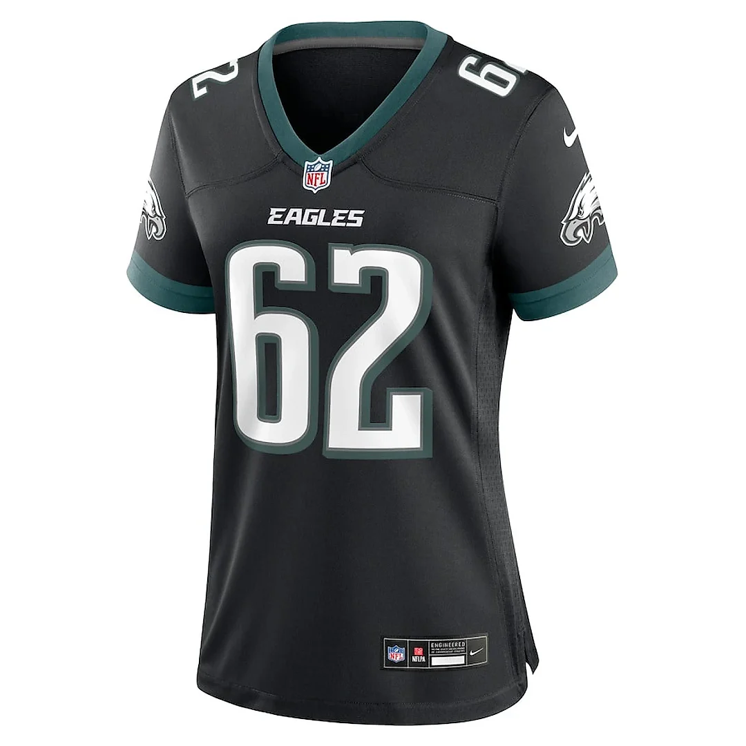 Zennovawear Jason Kelce 62 Philadelphia Eagles Alternate Game Women Jersey - Black