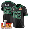 Zennovawear Jason Kelce 62 Philadelphia Eagles Kelly Green Super Bowl Champions LIX Patch Vapor Limited Jersey - Black