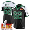 Zennovawear Jason Kelce 62 Philadelphia Eagles Kelly Green Super Bowl Champions LIX Patch Vapor Limited Jersey - Black Alternate