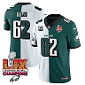 Zennovawear Jason Kelce 62 Philadelphia Eagles Super Bowl LIX Champions Gold Vapor Limited Jersey - Split