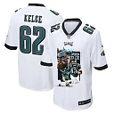 Zennovawear Jason Kelce 62 Philadelphia Eagles The Fat Bat Game Men Jersey - White