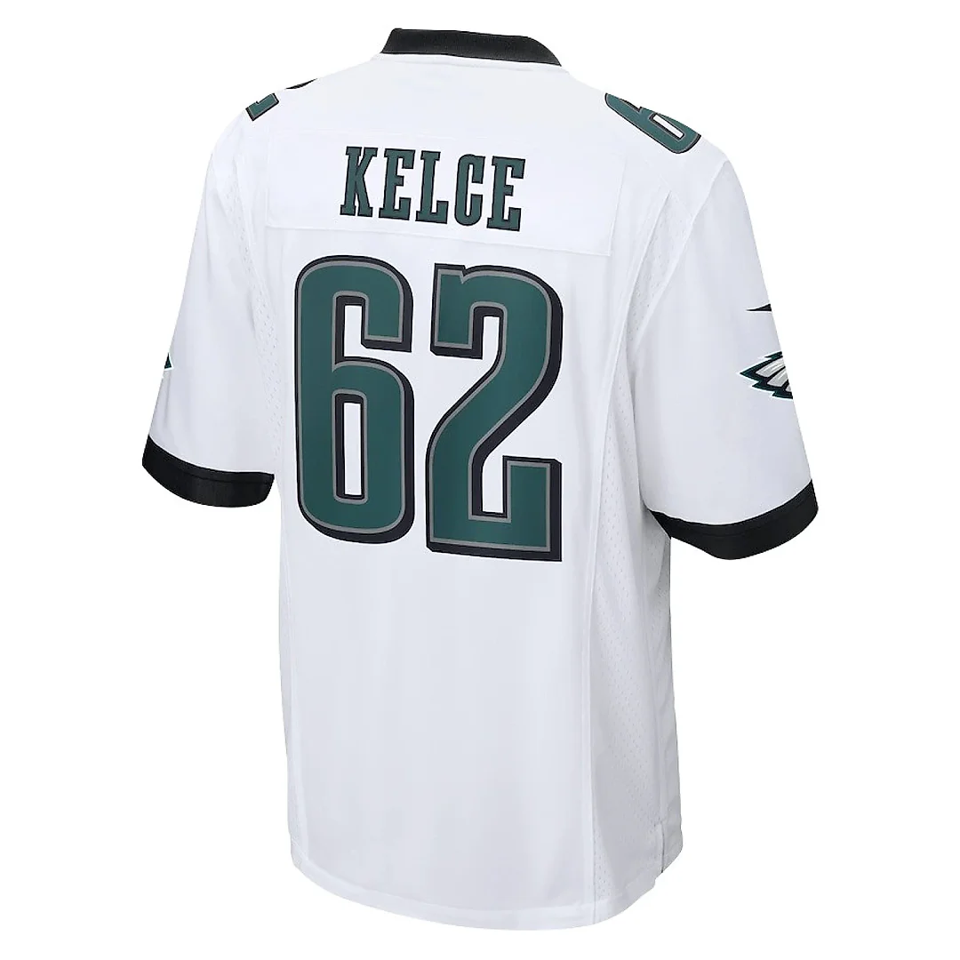 Zennovawear Jason Kelce 62 Philadelphia Eagles The Fat Bat Game Men Jersey - White