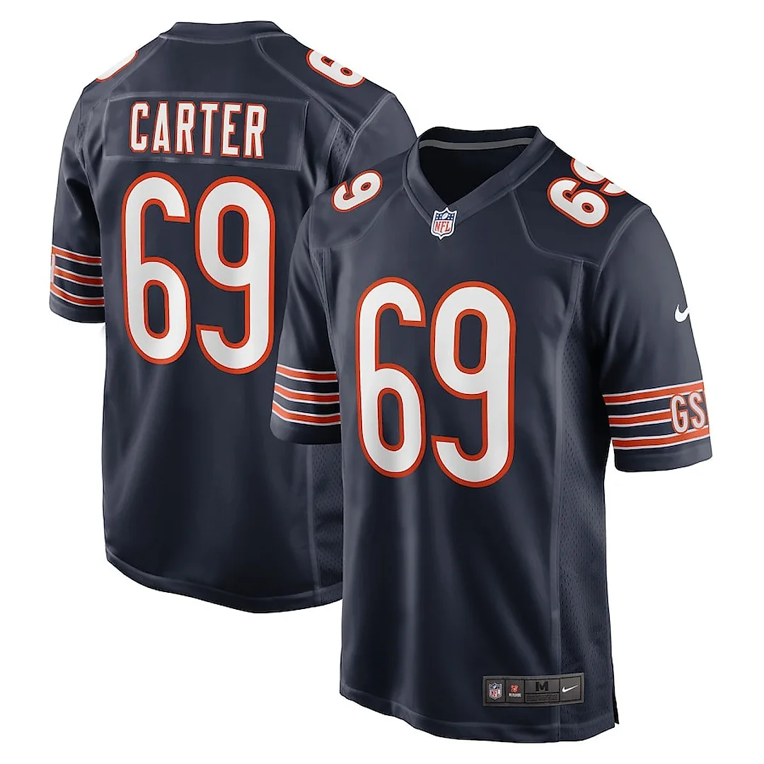 Zennovawear Ja'Tyre Carter 69 Chicago Bears Game Men Jersey - Navy