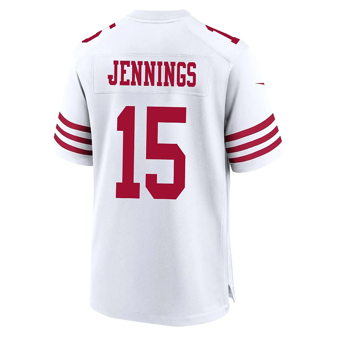 Zennovawear Jauan Jennings 15 San Francisco 49ers NFC Champions Patch Game Men Jersey - White