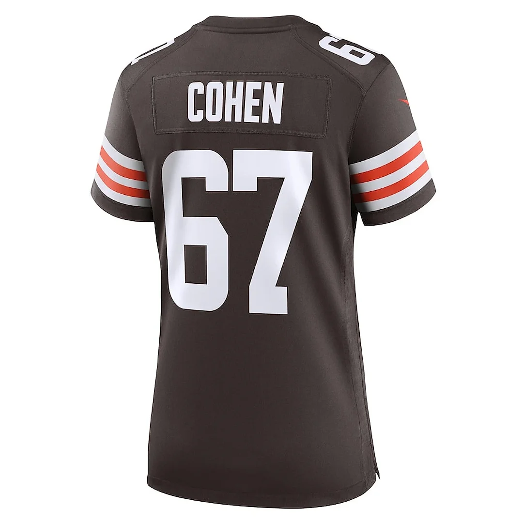 Zennovawear Javion Cohen 67 Cleveland Browns Women's Game Jersey - Brown
